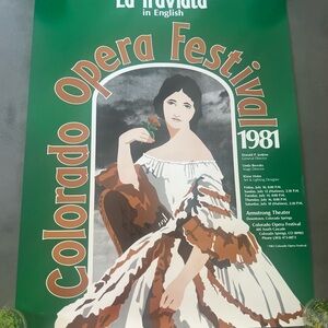Colorado Opera Festival 1981 Poster rare La Traviata